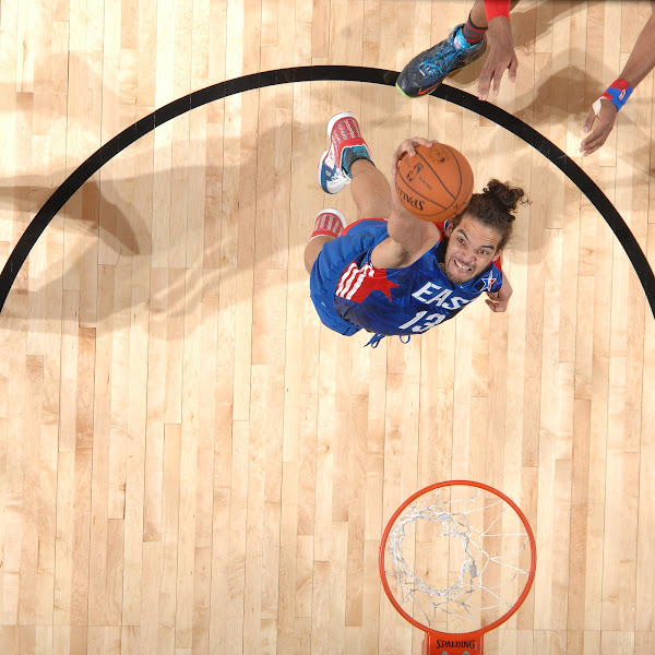 Joakim Noah #13 of the Eastern Conference All-Stars attempts a dunk during the 2013 NBA All-Star Game on February 17, 2013 at Toyota Center in Houston, Texas.