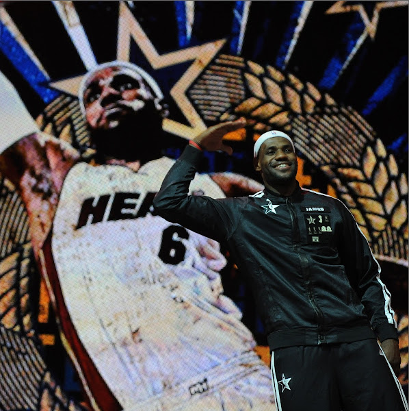 LeBron James #6 of the Eastern Conference All-Stars is introduced during the 2013 NBA All-Star Game presented by Kia on February 17, 2013 at the Toyota Center in Houston, Texas.