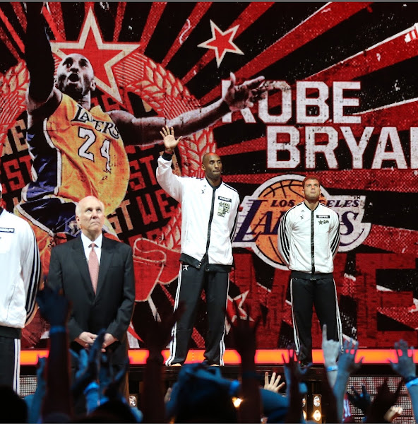 Kobe Bryant #24 of the Western Conference All-Star Team before the 2013 NBA All-Star Game on February 17, 2013 at the Toyota Center in Houston, Texas.
